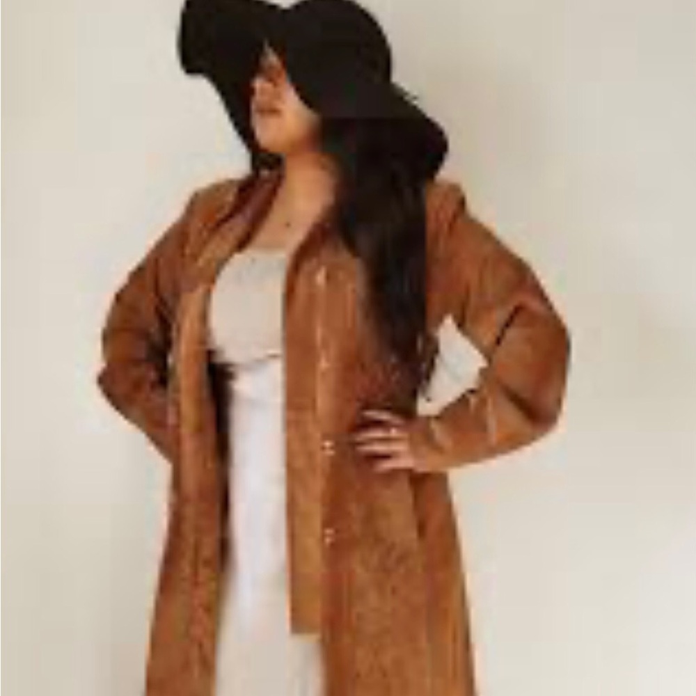 Vintage 70’s   long jacket . Size 16 boho look. Great w jeans or dress hippie